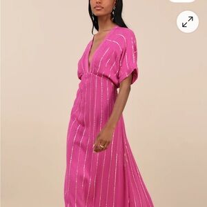 Lulus Pink Maxi Dress NWT